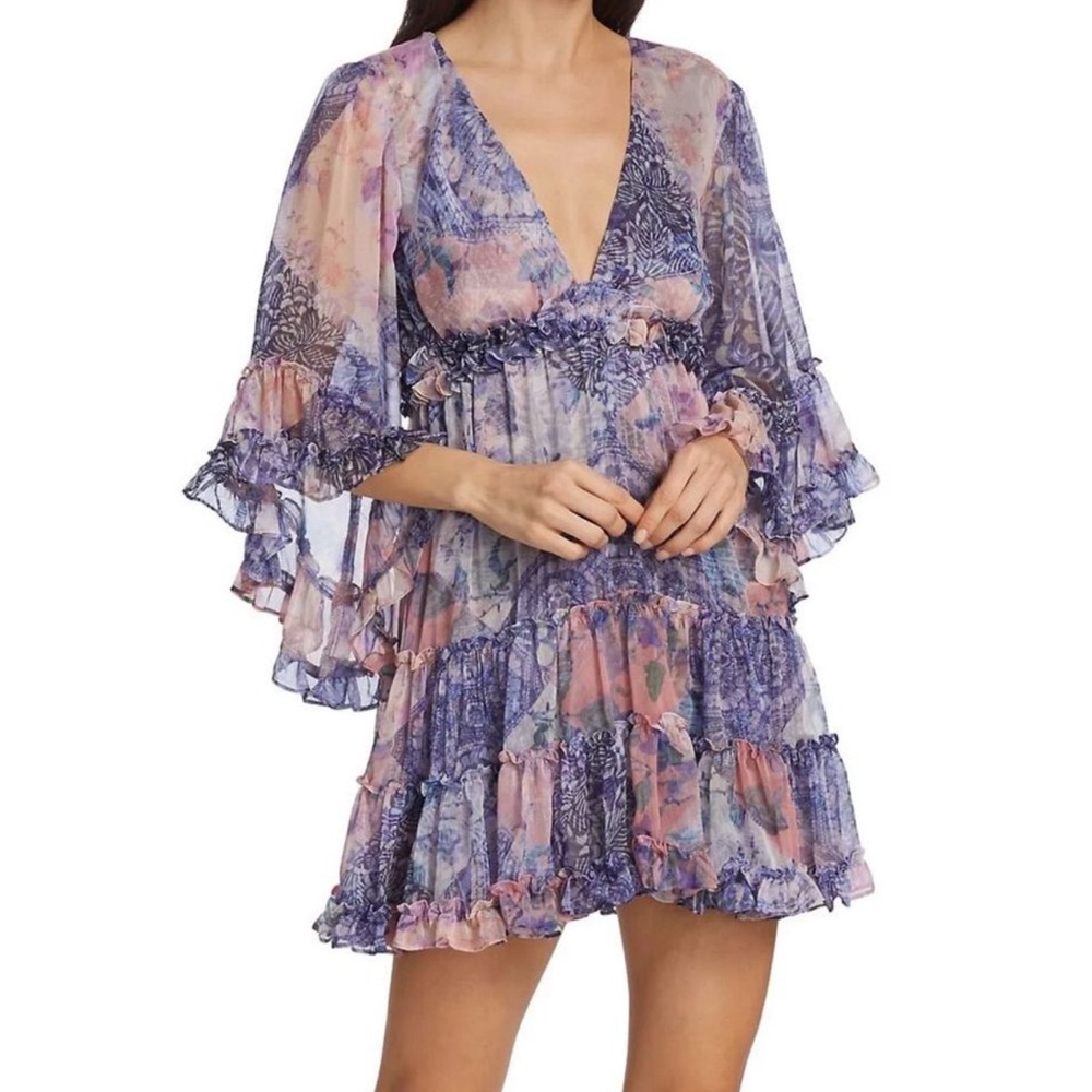 Misa Los Angeles Yasemin Floral Chiffon Dress size XS NWT